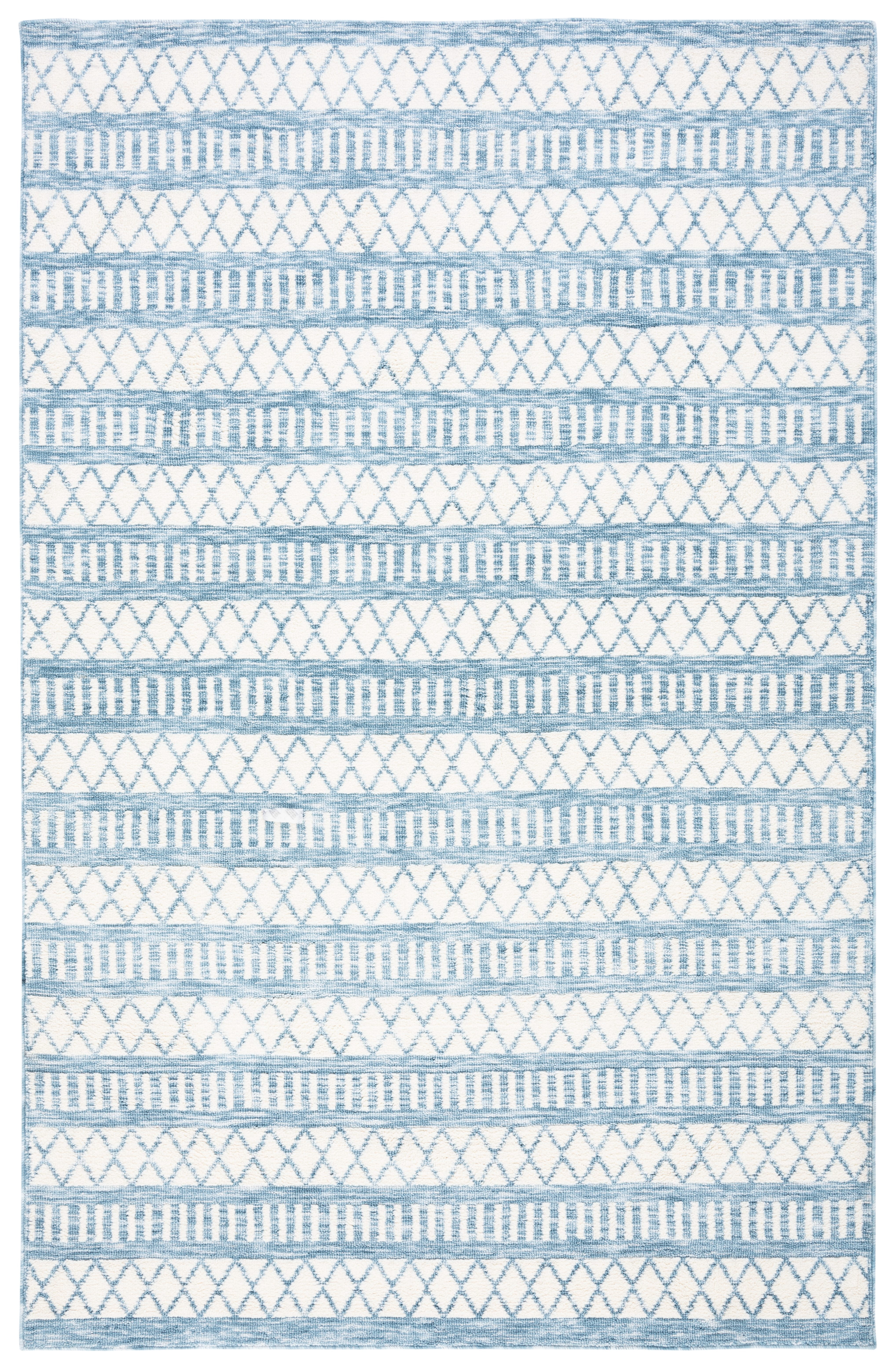 Safavieh Easy Care Borko Cross Polyester Machine Washable Area Rug, Ivory/Gray, 4' x 6'