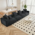 thumbnail image 2 of The Magic Home 4-Seater Modular Convertible Corduroy Sectional Sofa, Black, 2 of 10