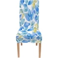 thumbnail image 6 of Chair Covers for Dining Chairs Set of 4 Blue Leaves Chair Protectors Covers Seat Covers for Dining Chairs for Dining Room Hotel Kitchen, 6 of 6