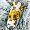 thumbnail image 2 of German shepherd Tumbler With Flip Lid Stainless Steel Coffee Cups Vacuum Insulated Travel Mug for Hot and Cold Drinks Travel Tumbler for Vehicle Cup Holders Coffee Mug DIY Tumblers (20oz, Sunflower), 2 of 5