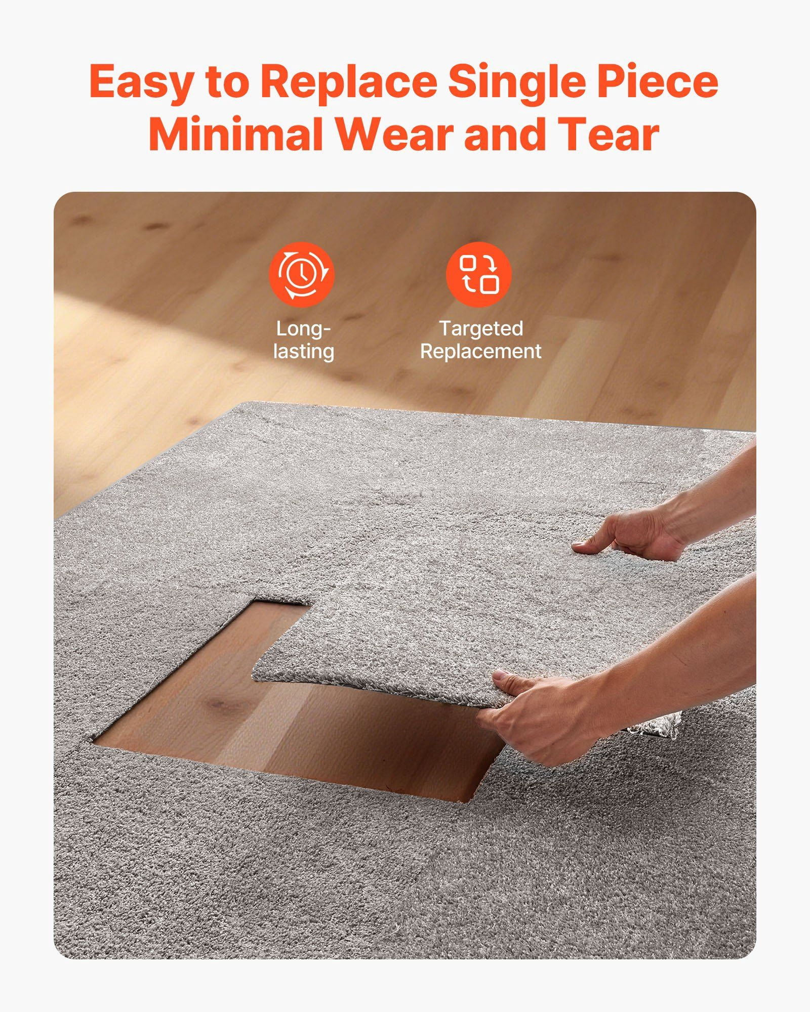Peel and Stick Carpet Tiles 10-Pack 18"x18", 22.5 Sq.Ft Coverage, Memory Foam Padding, for Home Office Rental Spaces