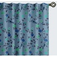 thumbnail image 1 of Vargottam Cotton Curtains for Windows - 3-in-1 Rod Pocket/Back Tab Short Window Drapes - Light Filtering Cotton Panels - Set of 2, 52"x63" - Rose Vine And Bird Print (Blue), 1 of 8