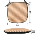 thumbnail image 5 of Abstract Chair Seating Cushion Set of 2, Modern Diagonal Pattern of Stripes in Tangerine Tones on a Plain Background, Seat Pads with Anti-slip Backing, 16"x16", Vermillion White, by Ambesonne, 5 of 7