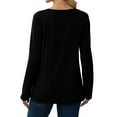 thumbnail image 4 of Qaspx Sweatshirts for Women Lightweight V Neck Long Sleeve Shirts Casual Loose Ribbed Tops, 4 of 6