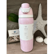 Owala FreeSip Stainless Steel Water Bottle, 32oz,Pink and white
