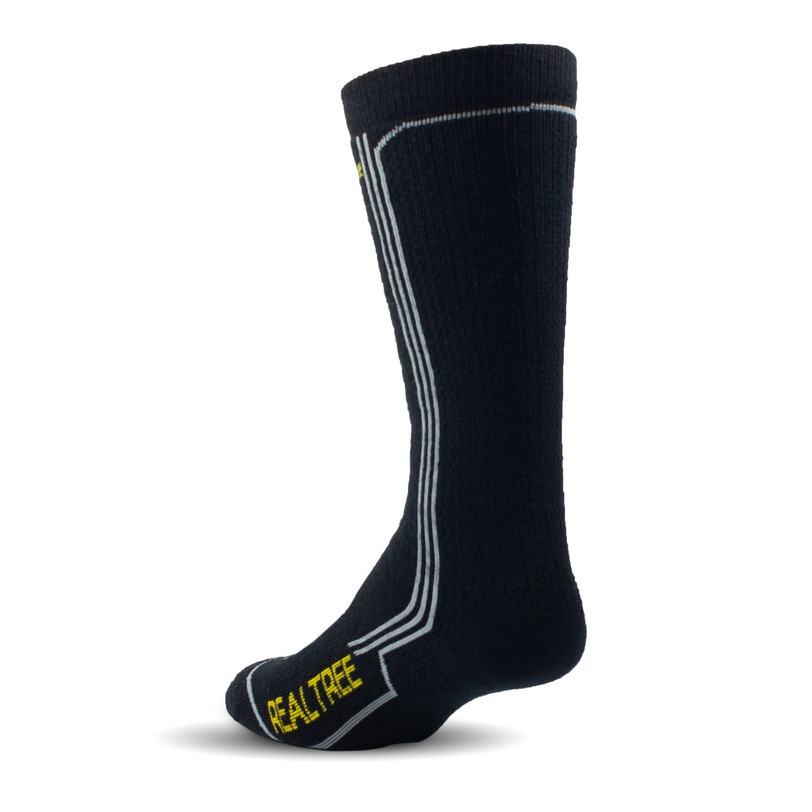Realtree® Men's Merino Wool Heavyweight Crew Sock (Black, Large)