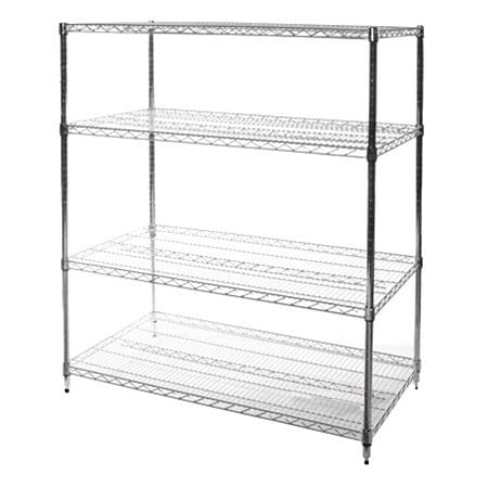 

Chrome Wire Shelving with 4 Shelves - 24 d x 48 w x 96 h (SC244896-4)