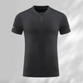 thumbnail image 2 of MIXUE Shirts For Men Summer Ice Slik Solid Color Round Neck Short Sleeve Sports Casual Breathable Pullover Tops T-shirts Streetwear,Gray,XXL, 2 of 9