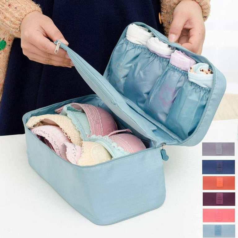 Women Girls Portable Travel Protect Underwear Bag Bra Storage Case Zipper  Holder Organizer 
