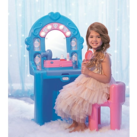 Little Tikes Ice Princess Magic Mirror - Roleplay Vanity with Lights Sounds and Pretend Beauty Accessories
