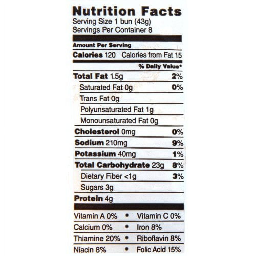 Great Value Hamburger Buns, 12 oz, 8 count (Shelf Stable)