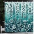 thumbnail image 3 of Ambesonne Turquoise Shower Curtain, Botany Thisle Floral Art, 69"Wx75"L, Pale Teal Seafoam, 3 of 4