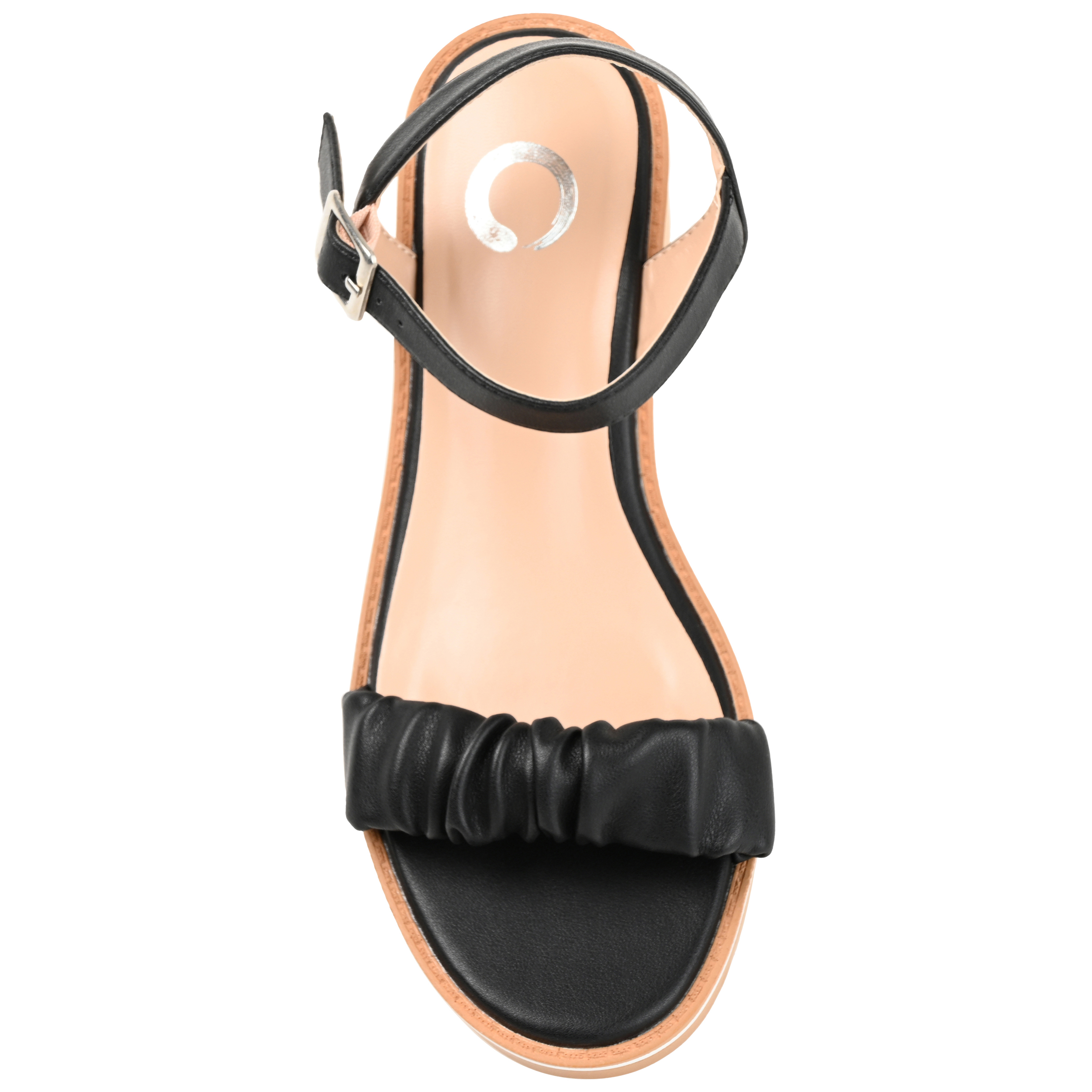 Journee Womens Dexxla Buckle Ankle Strap Low Platform Sandals