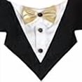 thumbnail image 3 of Tail Trends Formal Dog Wedding Bandana with Gold Ribbon Bow Tie (M), 3 of 4