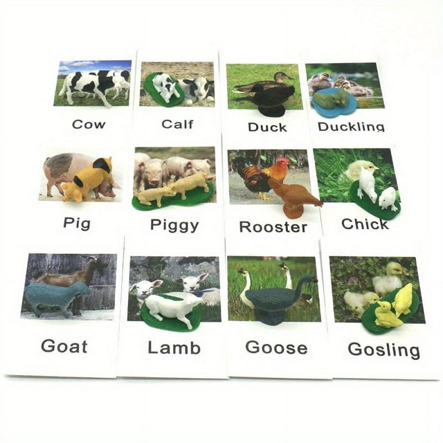 Montessori Animal Matching Card: Cognitive Kids Educational Toy For Language Learning - Zoo, Farm & Insects Christmas And Halloween Gift!