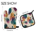 thumbnail image 2 of 2 PCS Oven Baking Gloves Set Heat Resistant Oven Mitt & Pot Holder Set Cooking Mitts Kitchen Home Supplies Teal and Orange Abstract Shapes, 2 of 5
