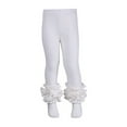 thumbnail image 2 of Weebloom Kids Girls Sweatpants Leggings Ribbed Lace Trim Footless Ruffle Tight Stocking Bottom Trendy Streetwear,6-7 Years, 2 of 3