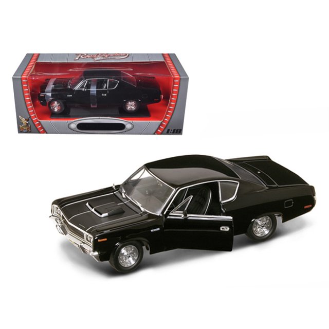 1970 AMC Rebel Black 1/18 modelo de coche fundido a presión por Road Signature Road Signature 92778bk