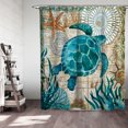 thumbnail image 2 of Coofit Shower Curtain Waterproof Turtle Printed Bath Curtain Bathroom Curtain, 2 of 5