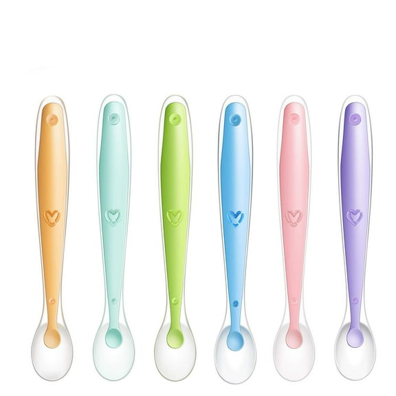 Baby Silicone Soft Spoons| Training Feeding for Kids Toddlers Children and Infants| BPA Free 6 Pack| Great Gift Set |Gum-Friendly First Stage