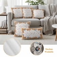 thumbnail image 6 of Fall Pumpkins Outdoor Waterproof Pillow Covers, Thanksgiving Gnomes Autumn Leaves Orange Check Decorative Square Throw Pillowcase Sofa Cushion Sham for Patio/Couch/Chair, 26"x26" 2 Pack, 6 of 8