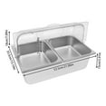 thumbnail image 3 of Stainless Steel Countertop Food Serving Display Container Condiment Dispenser Display Rack with Lid 2 Pcs Clamps 2 Pcs Spoons 3 Pcs Water Bags for Salad Buffet Restaurant(2 Compartments), 3 of 19
