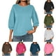 thumbnail image 1 of Sudaderas con capucha para mujer,Top informal para mujer, hombros caídos, manga tres cuartos, cuello redondo, mezcla de poliéster y elastano, corte holgado para uso diario, sopatenor, 1 of 8