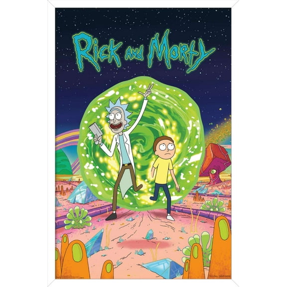 Rick And Morty - Cover Wall Poster, 14.725" x 22.375", Framed