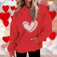 thumbnail image 2 of Penkiiy Sweat à Capuche Imprimé Col Rond pour Femmes, Manches Longues, 2TG Rouge, 2 of 5