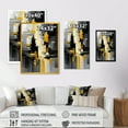 thumbnail image 4 of Designart Abstract Geometric Black And Yellow V Canvas Wall Art, 4 of 5