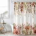 thumbnail image 6 of Eucalyptus Leaves Shower Curtain Set - Extra Long 72" x 96" Washable Bathtub Curtain with 12 Hooks, Farmhouse Idyllic Flowers Floral Leaaf Waterproof Fabric Stall Shower Curtains for Bathroom Décor, 6 of 6