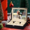 Watch Display Grid Box Lockable Case Faux Leather Jewellry Storage