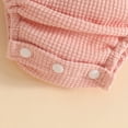 thumbnail image 5 of mgoYE Newborn Baby Girl Summer Outfit Romper Daddy's Girl Embroidery Ruffled Collar Jumpsuit Infant Waffle Clothes Size 6-12 Months Pink, 5 of 6
