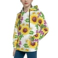 thumbnail image 2 of Rateoe Sunflowers Pattern Boys Hoodie, Youth Pullover Hooded Sweatshirt, Kangaroo Pocket Hoodie for Kids-Large, 2 of 6