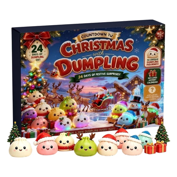 Squishy Advent Calendar,Crazy Fun Christmas Dumpling Advent Calendar 2026,24-Day Mystery Countdown With Dumpling Squishy Fidget Toys,Soft Sensory Stress Relief Gifts For Parties Stocking Stuffers