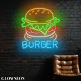 thumbnail image 2 of Glowneon Burger Led Light Sign, Burger Fast Food Restaurant Wall Art, 2 of 5