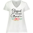 thumbnail image 3 of Inktastic Blessed to Be Called Gram with Beautiful Pastel Flowers Women's Plus Size V-Neck T-Shirt, 3 of 5