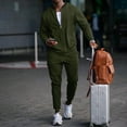 thumbnail image 2 of Mens Full Zip Tracksuit Two Piece Set Long Sleeve Jacket and Jogger Pants Athletic Fit Casual Outfits for Travel Workout, 2 of 5