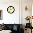 thumbnail image 3 of Geevon 12 IN Retro Wall Clock No Ticking Sound, Wall Clock with Quartz Accents and Vintage Patterns, Frame with Gold Border for Kitchen, Bedroom, Office, Classroom, Living Room Decor (Black) ﻿ ﻿ ﻿ ﻿, 3 of 9