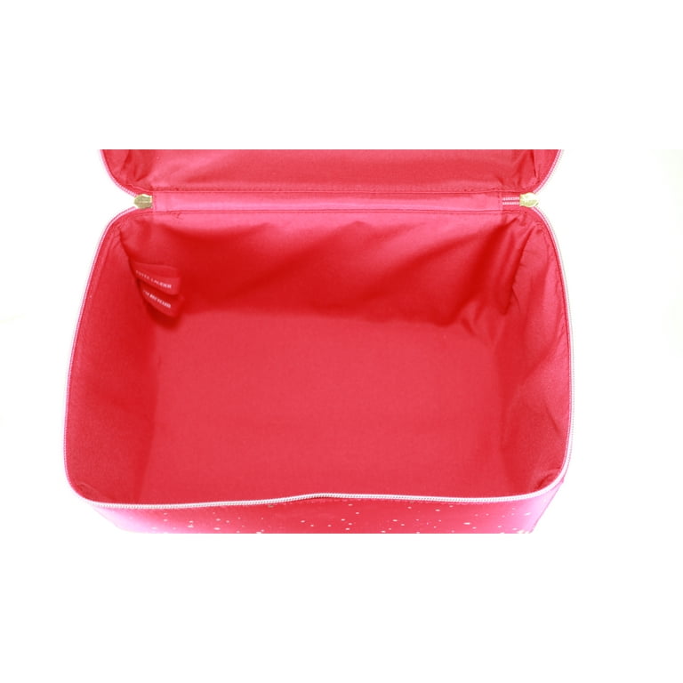 New! 2022 Holiday lauder Red Satiny Polyester w/Gold Stars Storage Bag Cosmetic Makeup Case Travel - Walmart.com