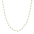 thumbnail image 3 of Gold Plated 20-inch Adjustable Green Enamel Bead Chain Necklace for Women, 3 of 6