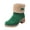 Green, variant on Womens Winter Snow Boots with Fleece Lined Cuff Suede Warm Platform Chunky Lug Heels Mid Calf Short Booties