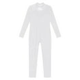 thumbnail image 6 of TiaoBug Leotard for Kids Girls Gymnastics Long Sleeve Full Body Suit One Piece Bodysuit Jumpsuit White 10, 6 of 7