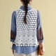 thumbnail image 5 of Women Hippie Boho Crochet Sleeveless Vest Geometric Lace Cardigan Beach Cover Up, 5 of 5