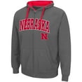 thumbnail image 2 of Men's Colosseum Charcoal Nebraska Huskers Big & Tall Full-Zip Hoodie, 2 of 3