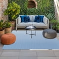 thumbnail image 2 of Blue Striped Outdoor Rug for Patio/Deck/Porch, Non-Slip Large Area Rug 5 x 7 Ft, Modern Minimalist Ombre Vertical Stripes Indoor Outdoor Rugs Washable Area Rugs, Reversible Camping Rug Carpet Runner, 2 of 8