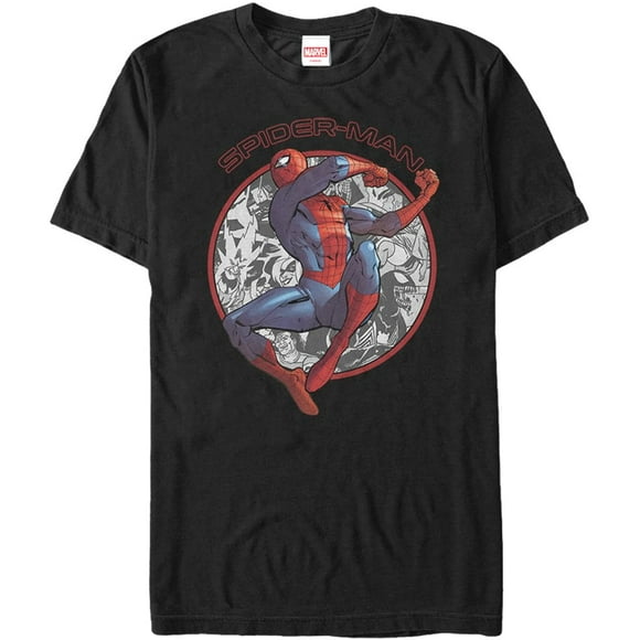 Mens Marvel Spider-Man Villain Circle T-Shirt - Black - Medium