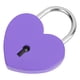 thumbnail image 2 of Candado de metal con cerradura de corazón, candado exquisito colorido, suministros de artesanía para el hogar con llave, 45x59mm, color morado, 2 of 8