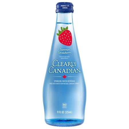 Clearly Canadian Summer Strawberry Sparkling Water Beverage, 11 fl oz (Packaging may vary)
