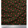thumbnail image 1 of Soimoi Rayon Fabric Leaves & Rose Floral Printed Craft Fabric by the Yard 42 Inch Wide, 1 of 3